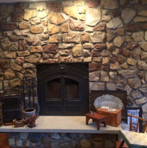 Stone Wall With Fireplace